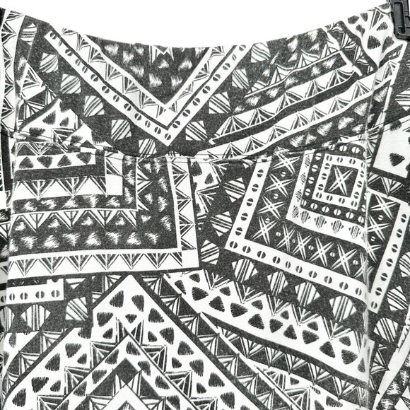 Jane Ashley Skirt Womens 1X Black White Geometric Print Poly Blend Elastic Waist - Picture 6 of 7